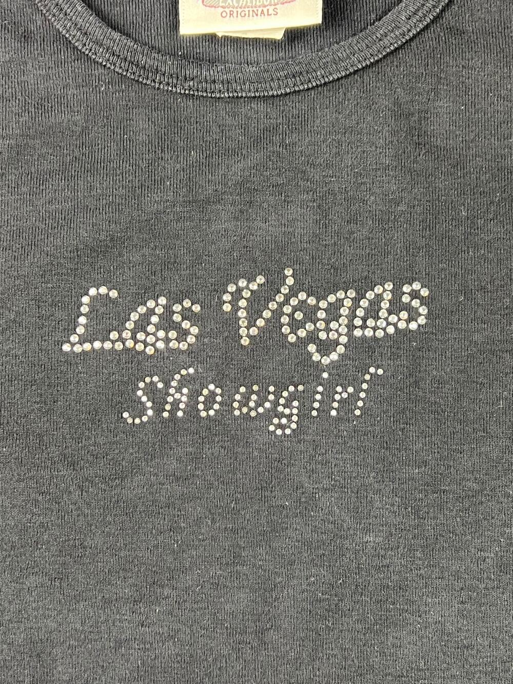 Vintage Las Vegas Rhinestone Black T-shirt size Small from Excalibur #837
